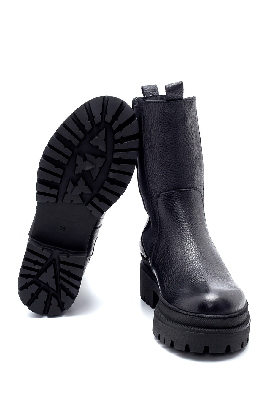 Women's Leather Thick Soled Boots
