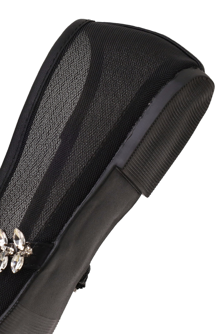 Woman Black Embellished Ballet Flat