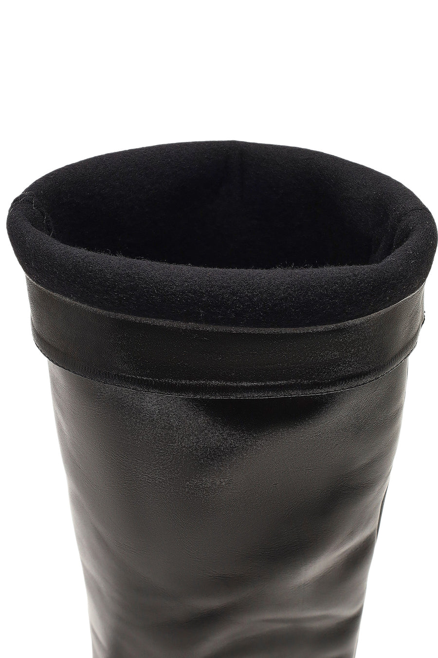 Woman Black Thin High-Heeled Leather Boots