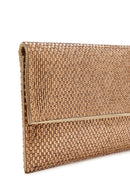 Women's Gold Long Chain Strap Stone Evening Clutch Bag | Derimod