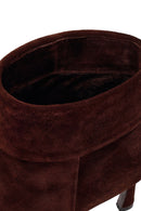 Woman Brown Thin-Heeled Suede Boots | Derimod