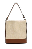 Women's Beige Straw Shoulder Bag | Derimod