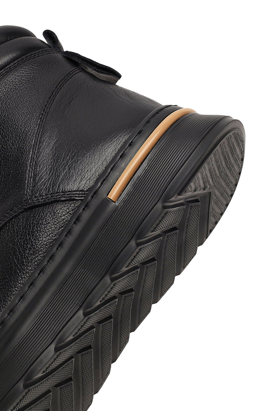 Men Black Lace-up Leather Casual Boot