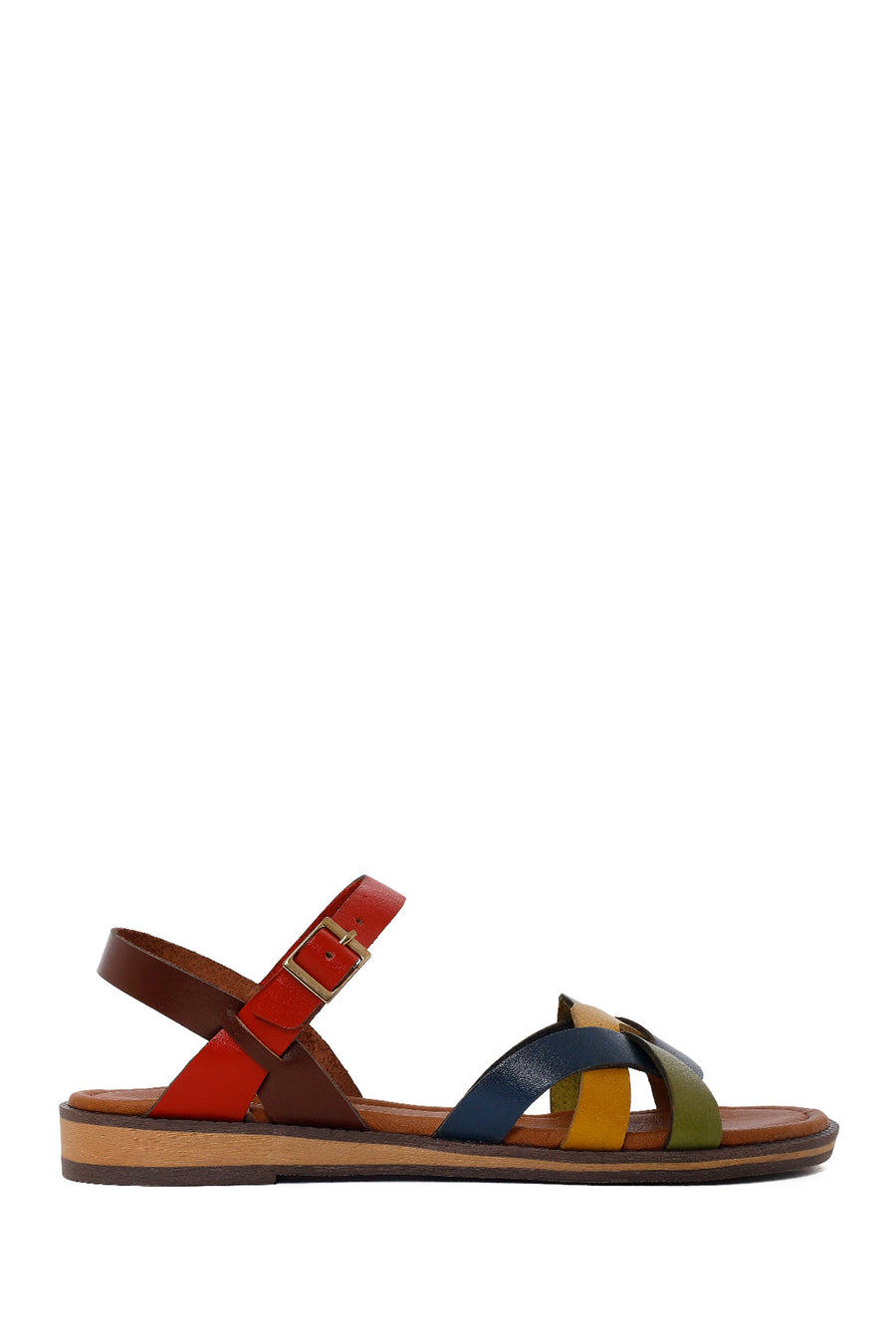 Women's Colorful Buckle Leather Bodrum Sandals 26SFD331618 | Derimod
