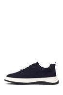 Male Navy Lace-up Fabric Sneaker | Derimod
