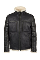 Zermatt Male Black Mandarin Collar Teddy Jacket | Derimod