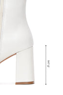 Women's Beige Leather Heeled Classic Boots | Derimod