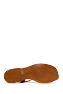 Woman Dark Powder Ankle-Buckle Low-Heel Suede Leather Sandals | Derimod