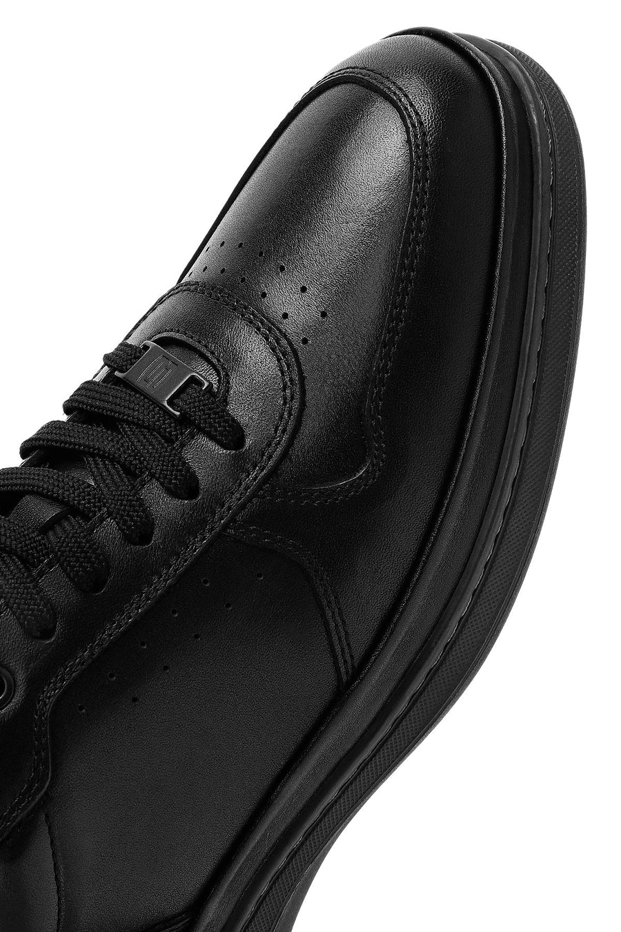 Men's Black Lace-up Leather Casual Shoes