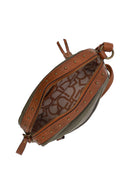 Woman Khaki Crossbody Bag with Long Strap | Derimod