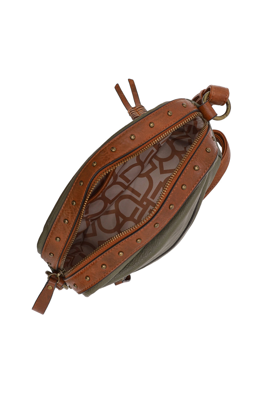 Woman Khaki Crossbody Bag with Long Strap