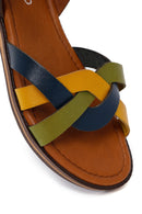 Women's Colorful Buckle Leather Bodrum Sandals | Derimod