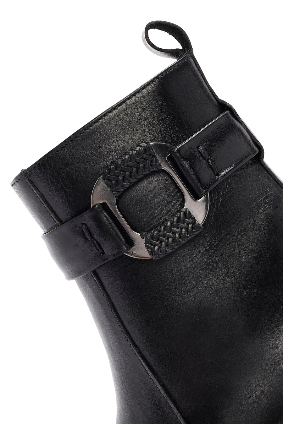 Women's Black Zippered Leather Boots
