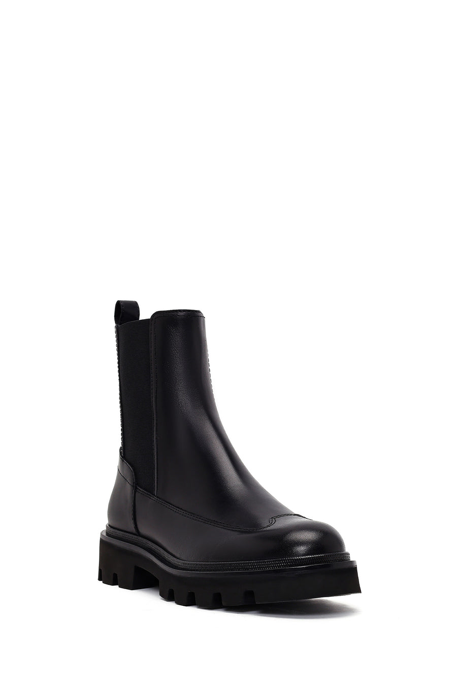 Women's Black Leather Chelsea Boots