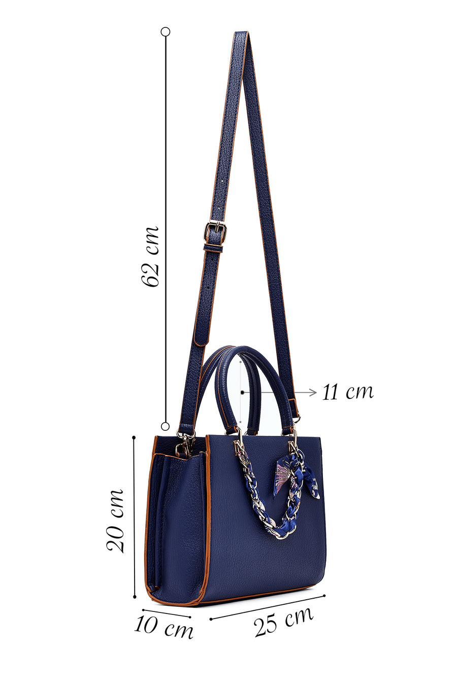 Women's Navy Blue Long Strap Accessory Handbag