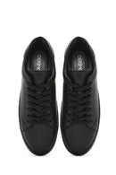 Men's Black Lace-up Leather Sneaker | Derimod