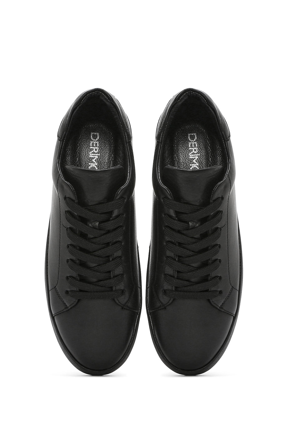 Men's Black Lace-up Leather Sneaker