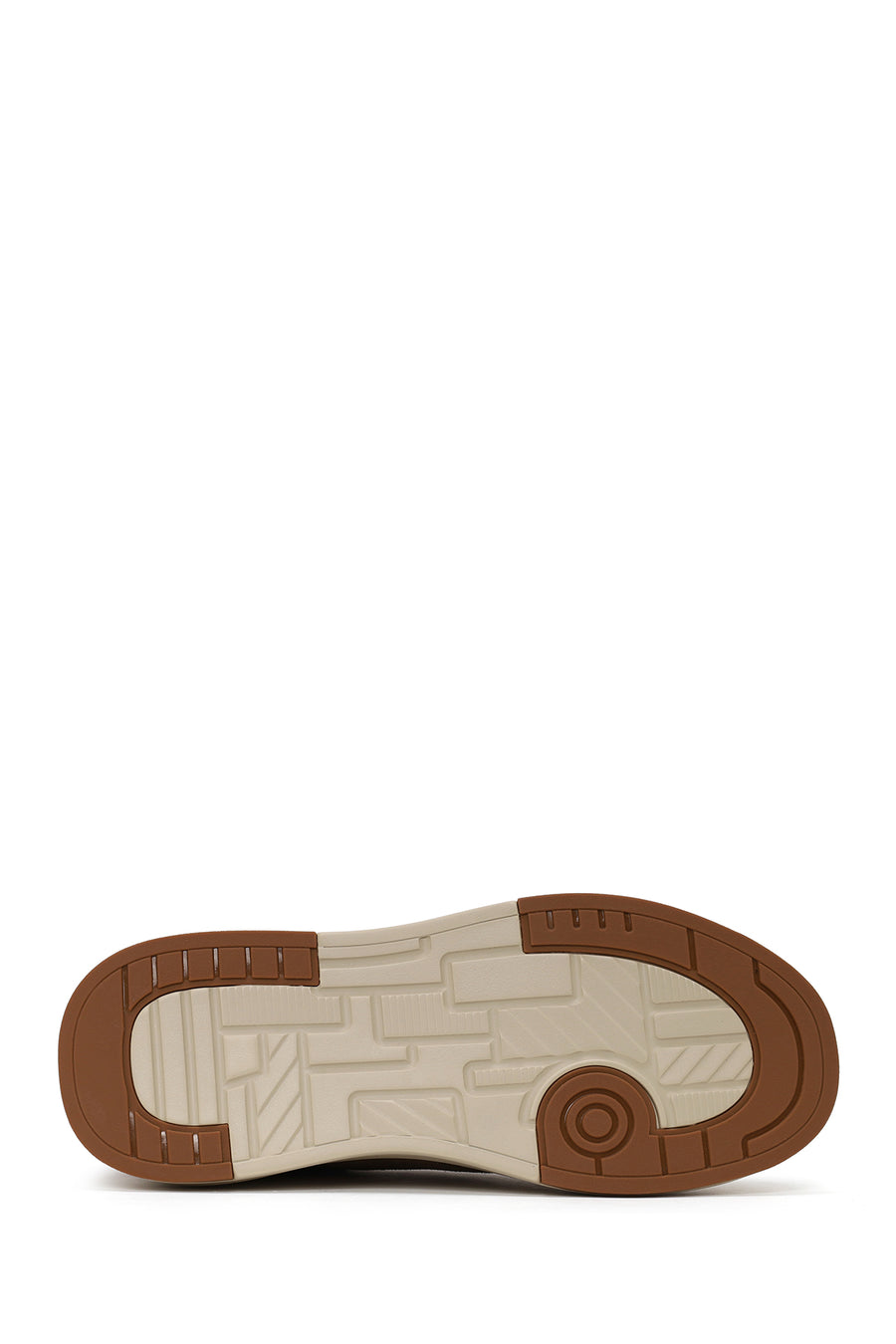 Male Beige Lace-Up Thick-Soled Suede Leather Sneaker