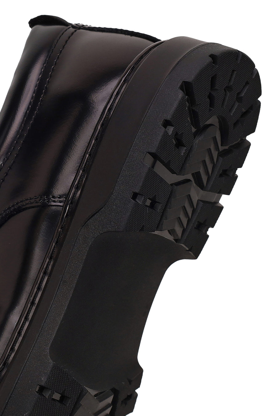 Male Black Lace-Up Thick-Soled Leather Casual Shoes