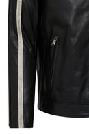 Middleton Men's Black Slim-Fit Short Leather Jacket | Derimod