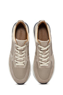 Erkek Bej Süet Deri Sneaker | Derimod