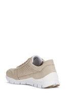 Geox Women's Beige Sukie Lace-Up Fabric Sneaker | Derimod