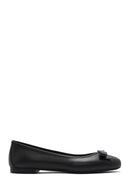 
Women's Black Leather Ballet Flats with Bow
 | Derimod
