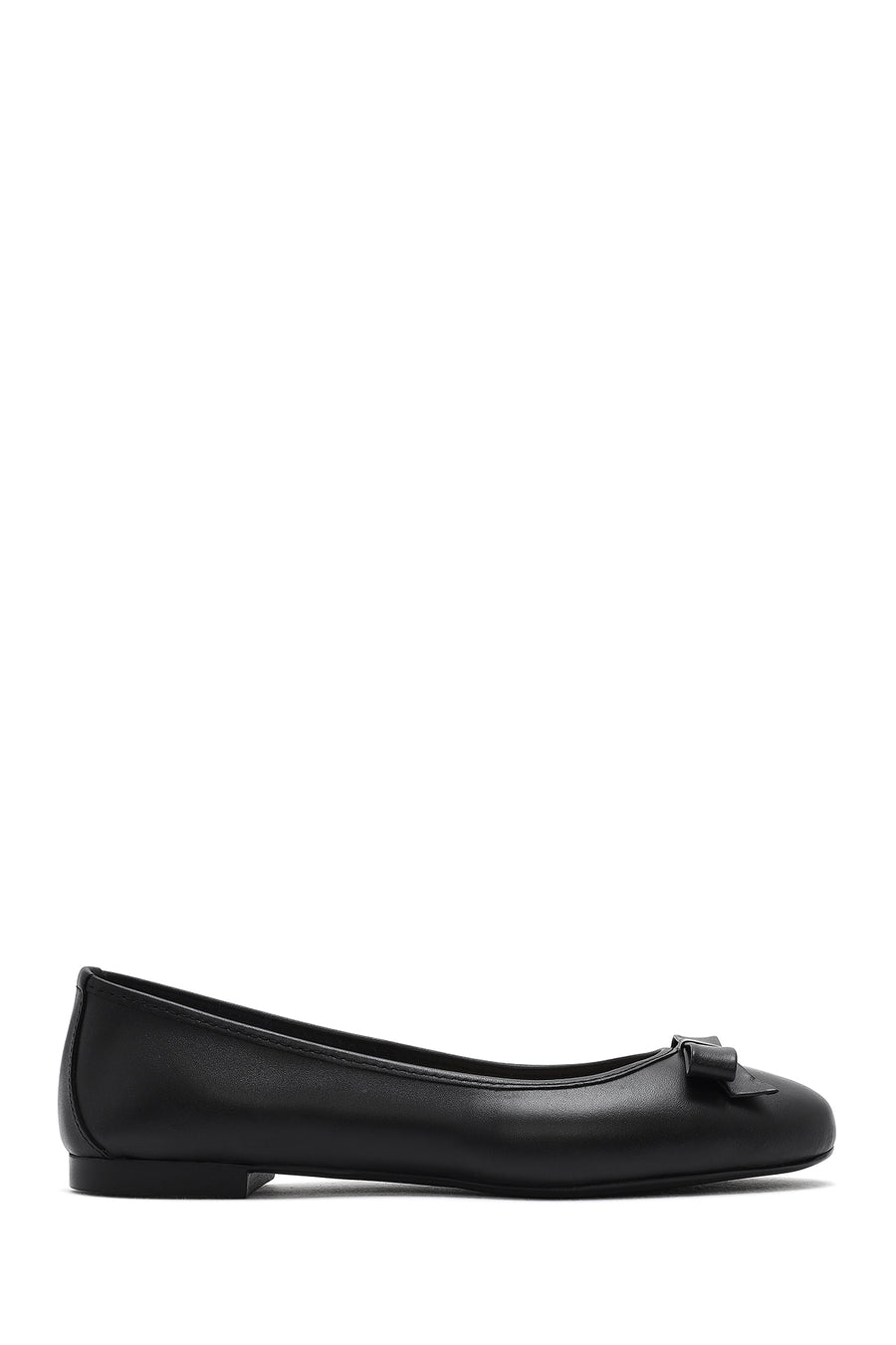 Women's Black Leather Ballerinas 26PFD290718 | Derimod