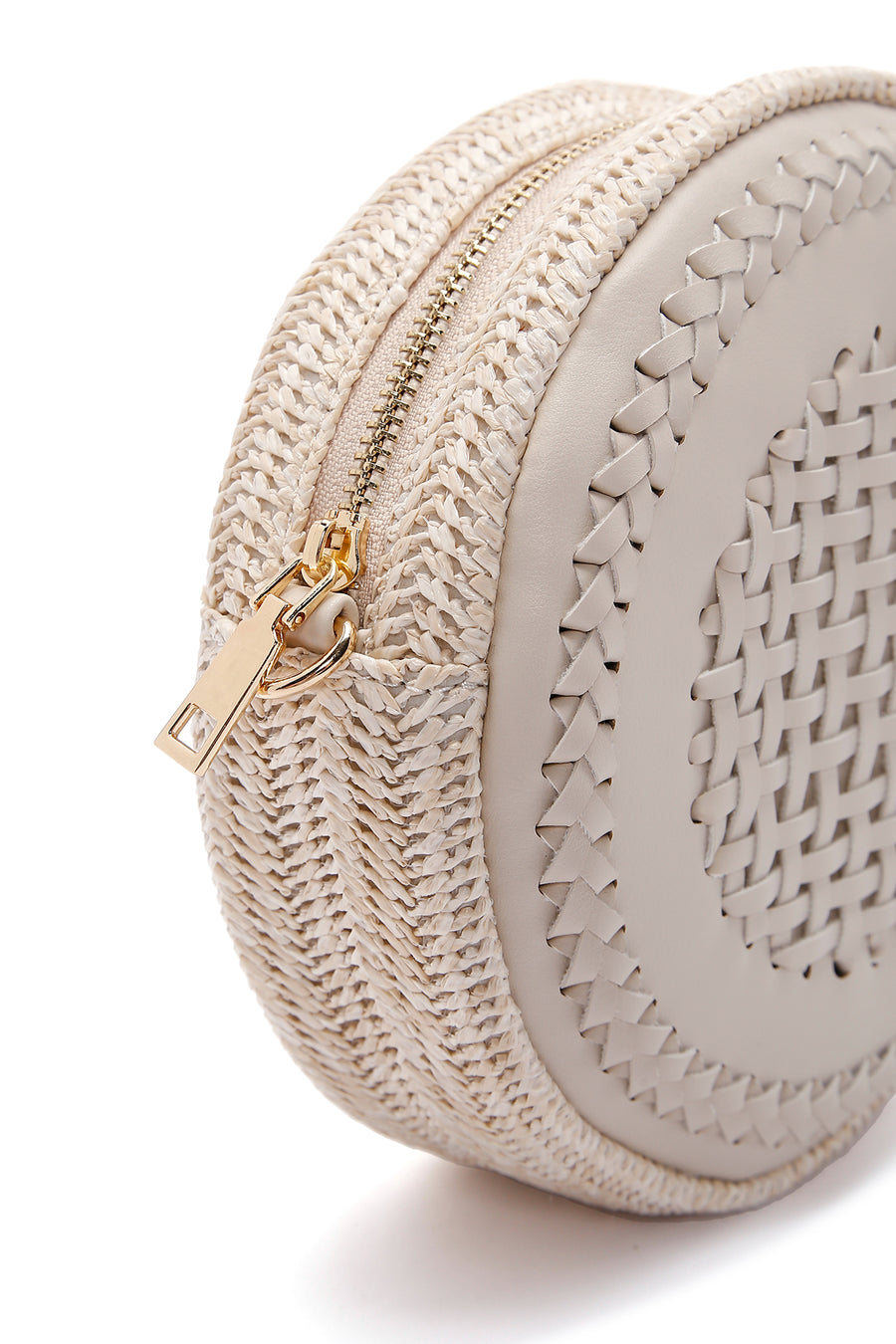 Women's White Long Strap Braided Mini Crossbody Bag