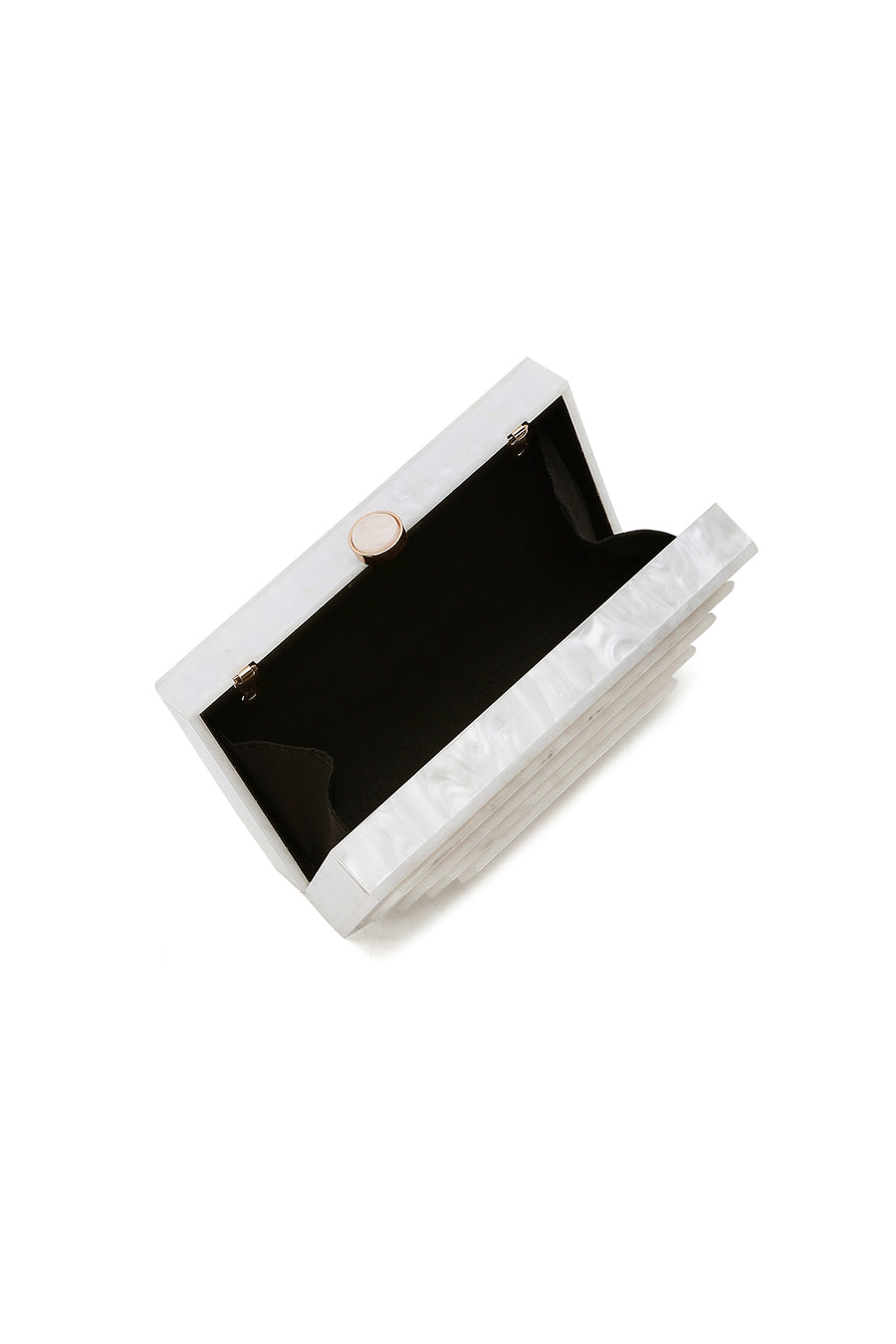 Women's White Long Strap Mini Clutch Bag