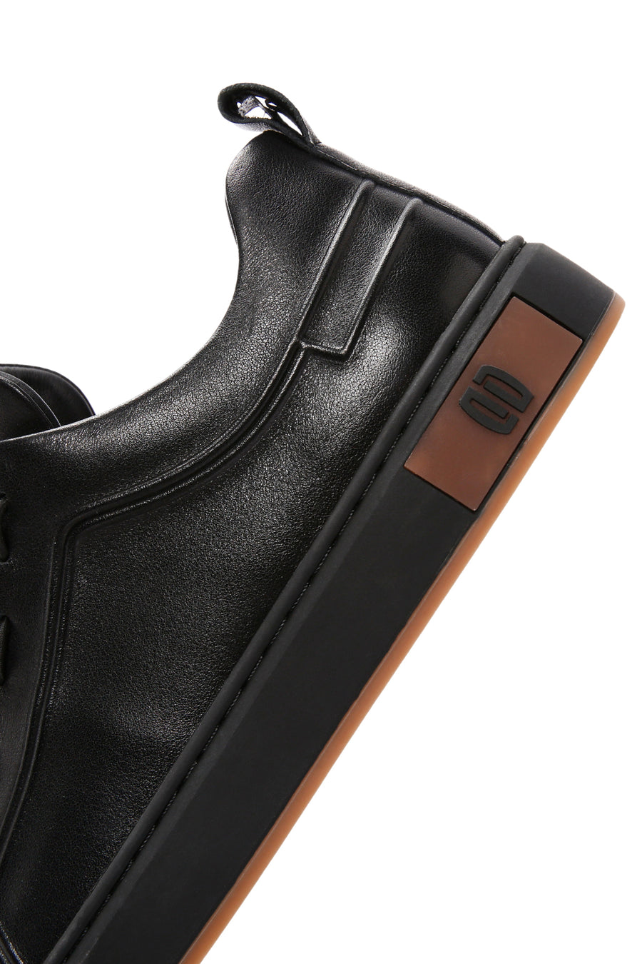 Men's Black Lace-up Leather Sneaker