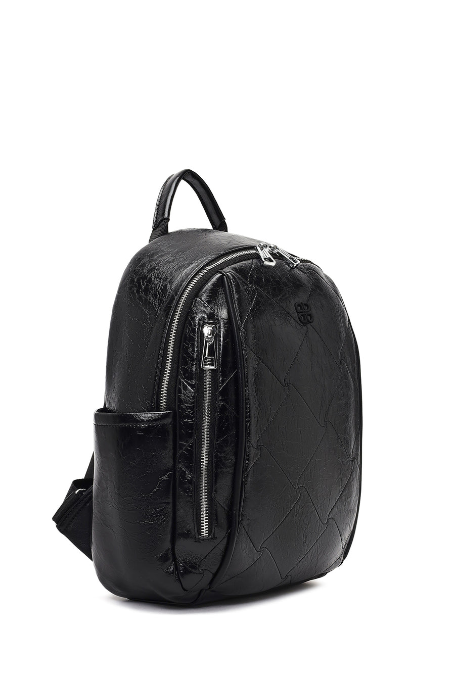 Women's Black Printed Backpack