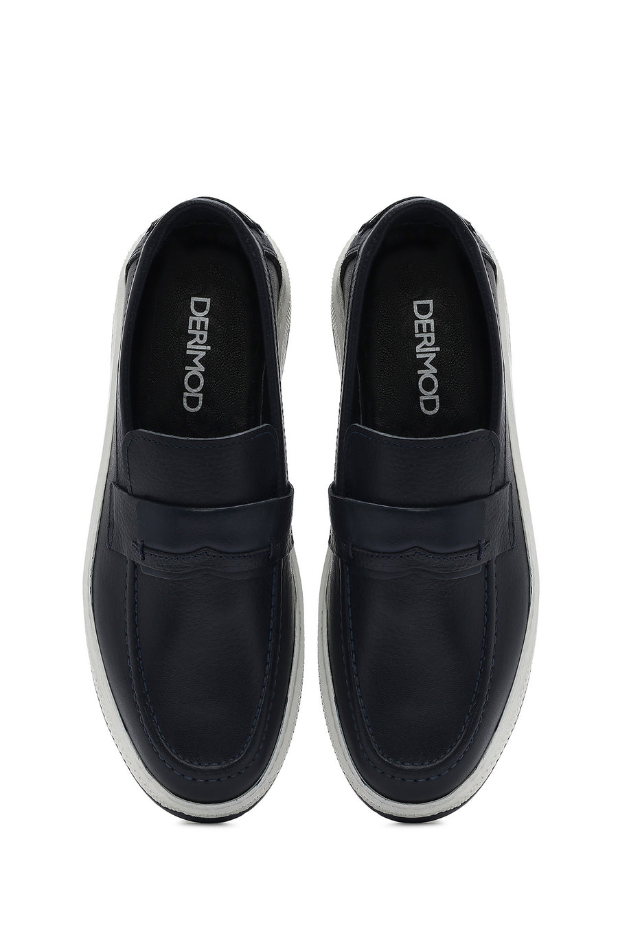 Men's Navy Blue Leather Loafer