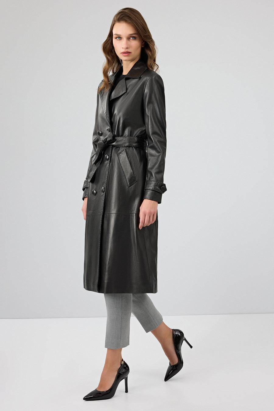 Beyonce Women's Black Leather Coat