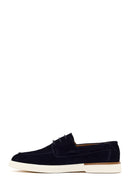 Men's Navy Blue Lace-up Suede Leather Casual Shoes | Derimod