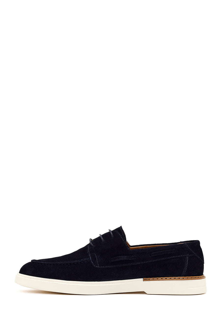 Men's Navy Blue Lace-up Suede Leather Casual Shoes