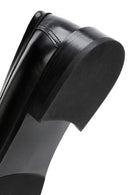 Women's Black Leather Masculine Loafer | Derimod