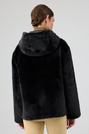 Gardena Women's Black Double-Sided Teddy Coat | Derimod