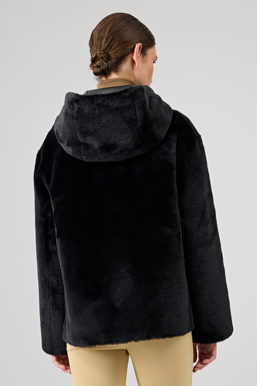 Gardena Women's Black Double-Sided Teddy Coat
