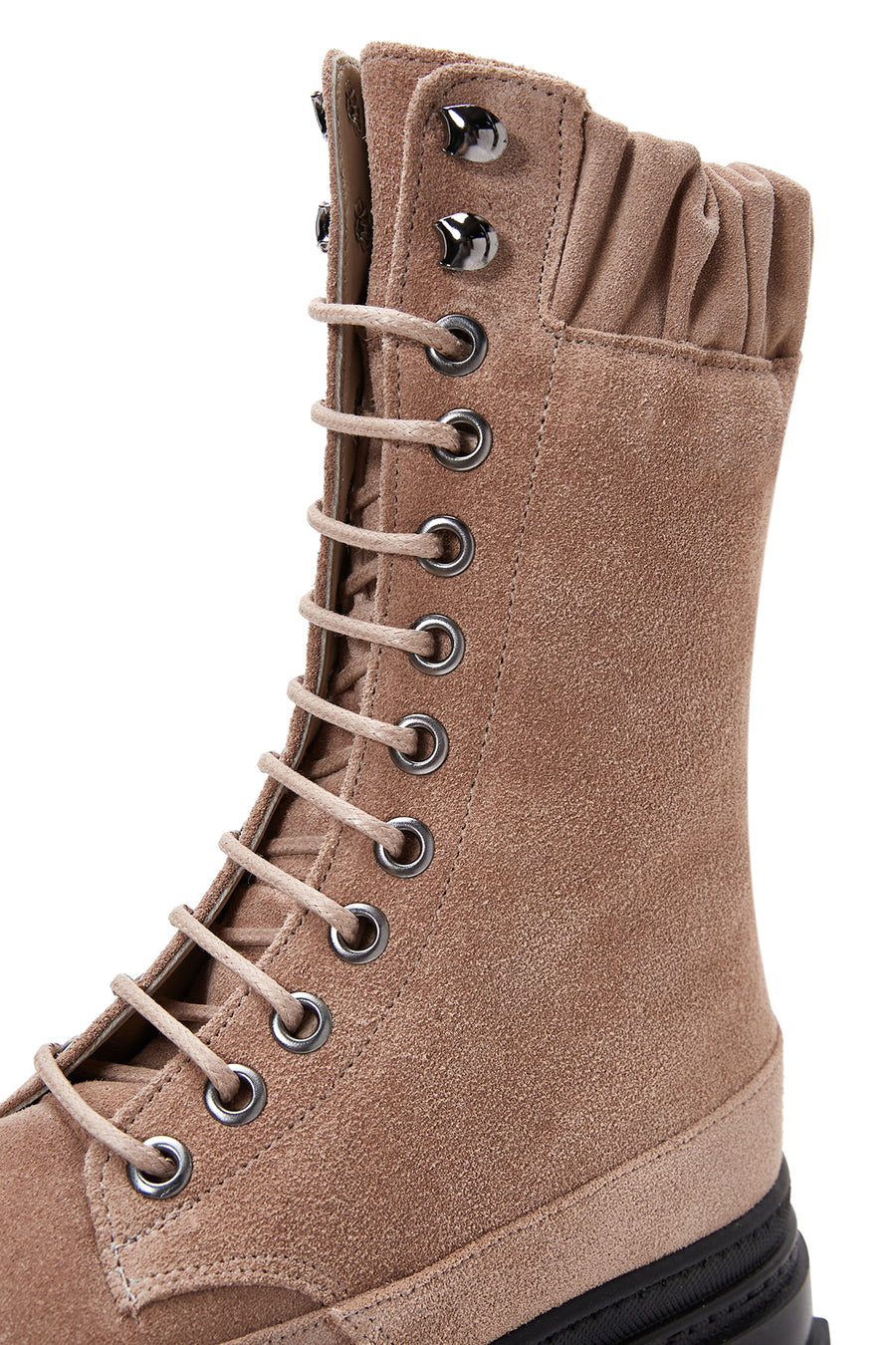 Women's Pink Suede Leather Zippered Boots