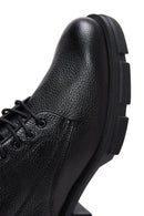 Men's Black Leather Zippered Boots | Derimod