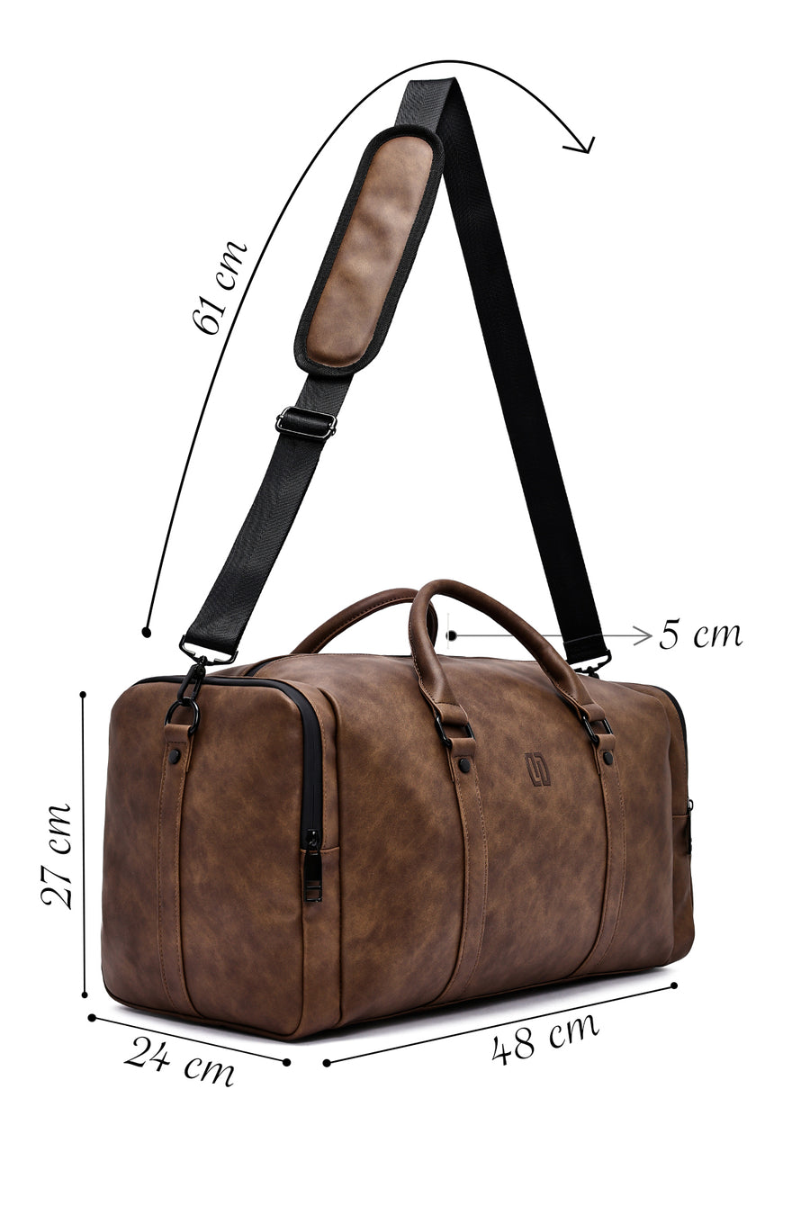 Men's Brown Long Strap Travel Bag