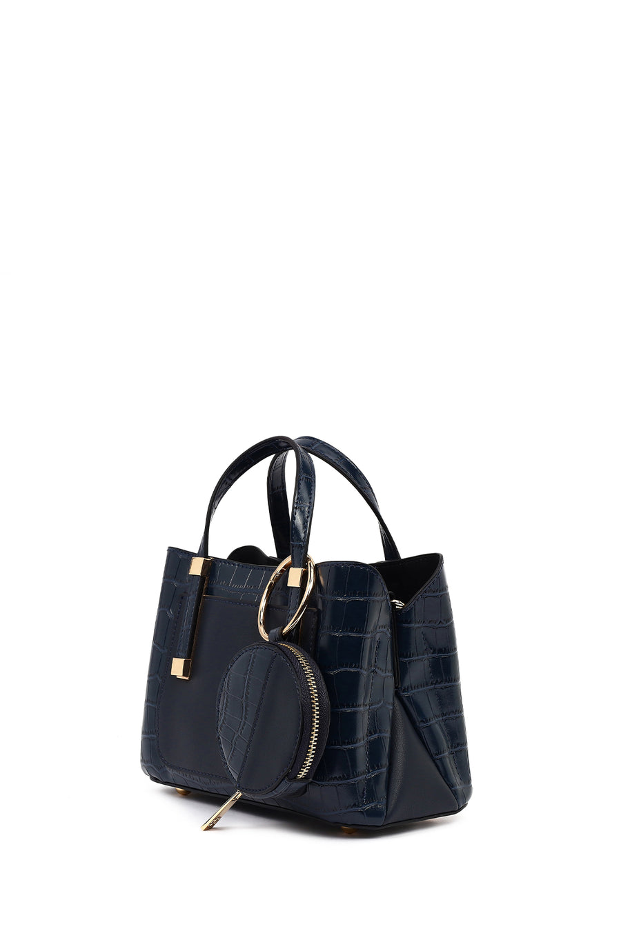Women's Navy Blue Long Strap Mini Classic Handbag
