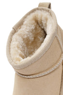 Women's Cream Short Suede Boots | Derimod