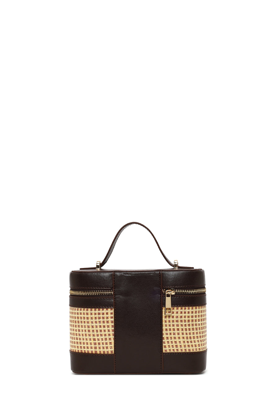 Woman Brown Long-Strap Printed Mini Box Crossbody Bag