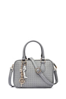 Women's Grey Long Strap Printed Classic Handbag | Derimod