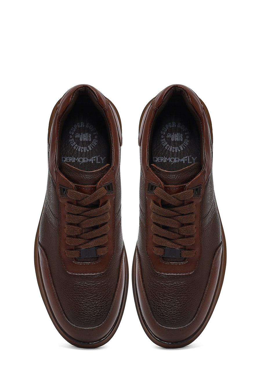 Men's Brown Lace-Up Leather Sneaker