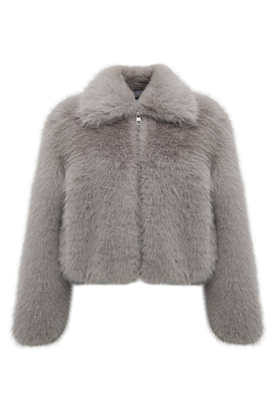 Dallas Women's Gray Shirt Collar Teddy Coat 25WGD5620FF | Derimod