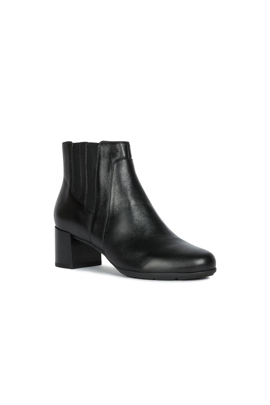 Geox Women's Black New Annya Mid Leather Heeled Boots