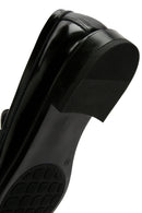 Women's Black Leather Masculine Loafer | Derimod